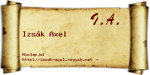 Izsák Axel névjegykártya